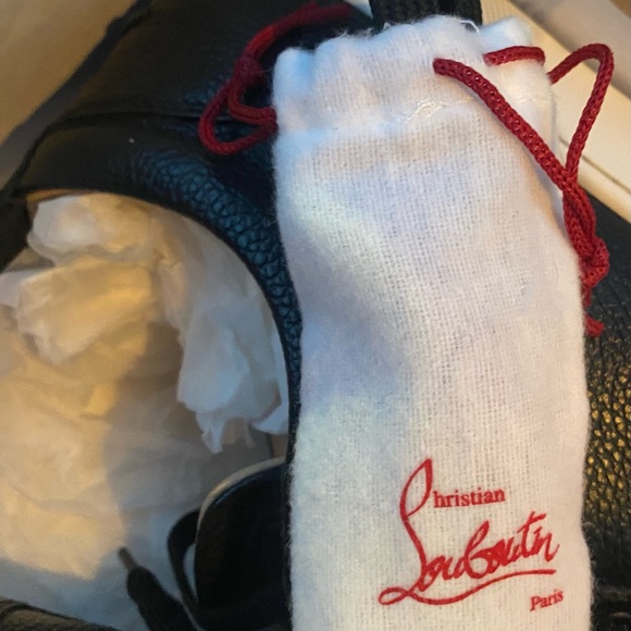 Men’s Black Leather Christian Louboutin Size 8.5 Sneakers - Picture 5 of 8